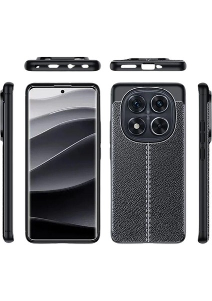 Redmi Note 14 Pro Plus Silikon Kılıf Deri Desenli Darbe Emici Kapak