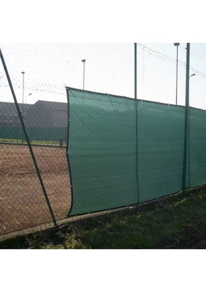 Bahçe Çit Brandası – 95LIK Gölgelik File - 140GR – Şeritli Halkalı – Yeşil - 2 Metre x 10 Metre