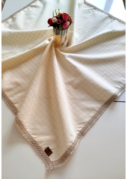 %100 Pamuk Buldan Monica Keten Kumaş Jüt Aksesuarlı Bohem Masa Örtüsü modelleri