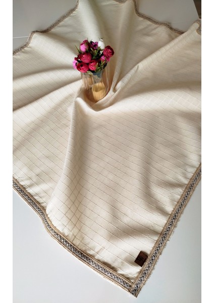 %100 Pamuk Buldan Monica Keten Kumaş Jüt Aksesuarlı Bohem Masa Örtüsü fırsatları