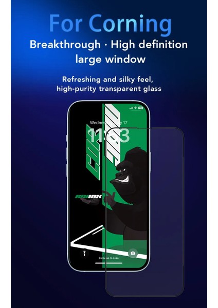 Anank Iphone 16 Pro Gerçek Corning Gorilla Glass Ekran Koruyucu Şeffaf