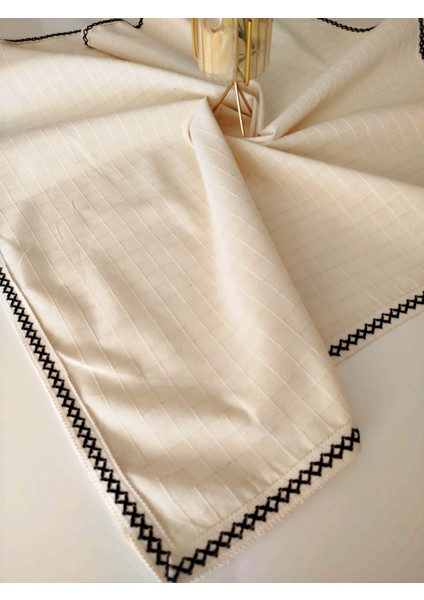 %100 Pamuk Buldan Monica Keten Kumaş Jüt Aksesuarlı Bohem Masa Örtüsü indirimleri