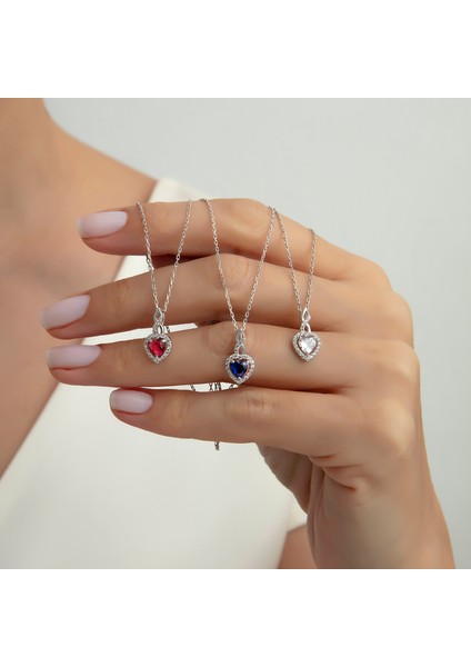 Sevgililer Günü Kutusu, Usho Jewelry, 925 Ayar Gümüş Pırlanta Modeli Kalp Kolye, Kadın Kolye fırsatları