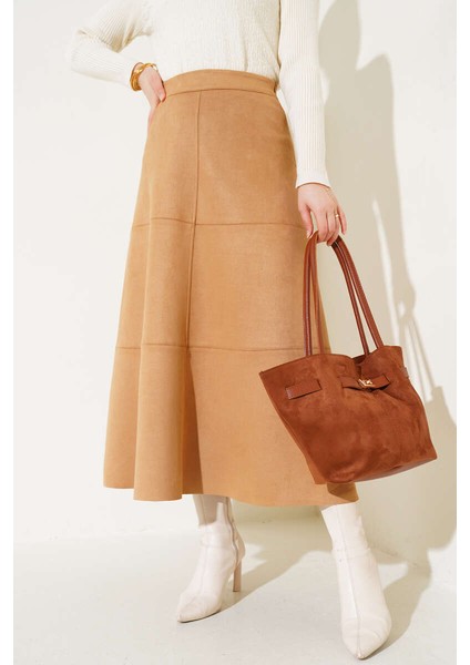 Fermuarlı Kadın Süet Etek Parça Detaylı fiyatları