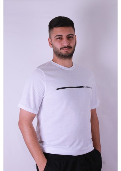Never Mind Baskı Beyaz Erkek T-Shirt fiyatları