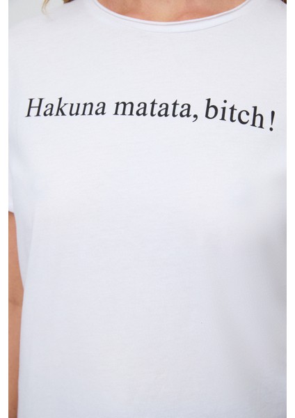 Slogan Baskılı Basic T-Shirt