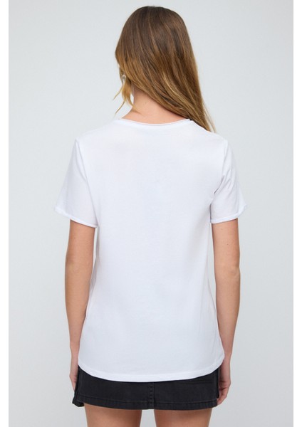 Slogan Baskılı Basic T-Shirt