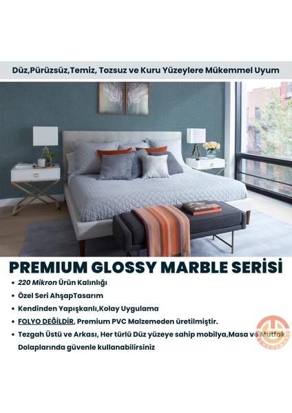 60 cm ×500 cm Kendinden Yapışkanlı Keten Görünümlü Duvar Kağıdı Mutfak Dolap Masa Kaplama Mavi