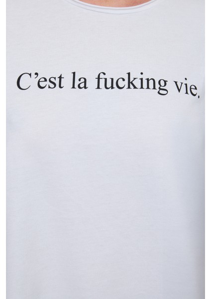 Slogan Baskılı Basic T-Shirt