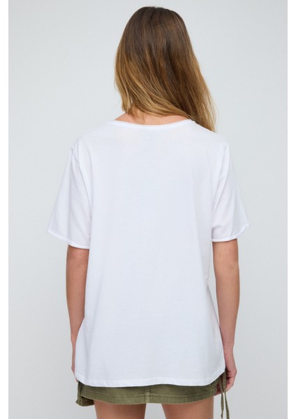 Slogan Baskılı Basic T-Shirt