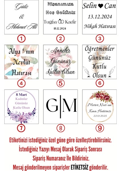 Kişiye Özel Etiketli Kına Nişan Düğün Doğum Günü Saten Toka Hediyelik 35 Adet fiyatları