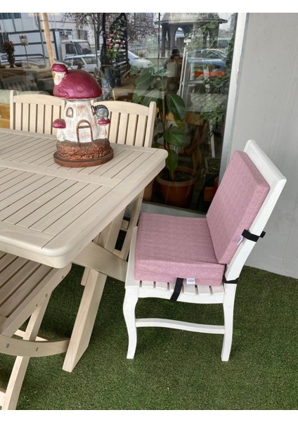 Arkalıklı Sandalye Yükseltici Minder Sırtlı Mama Sandalyesi Minderi 34X34X10CM