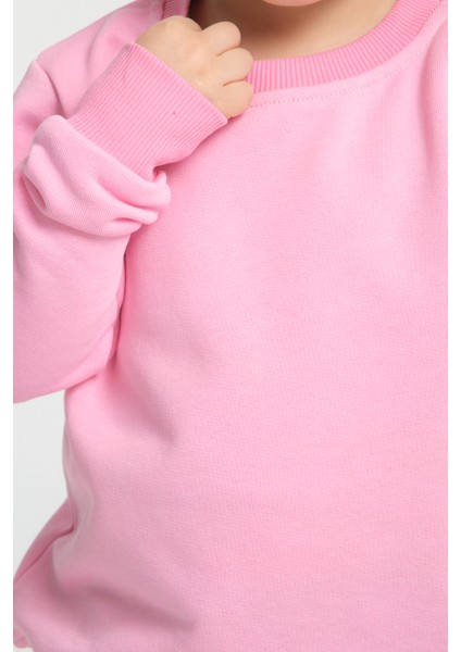 Kız Çocuk Oversize Bisiklet Yaka Basic Sweatshirt fırsatları