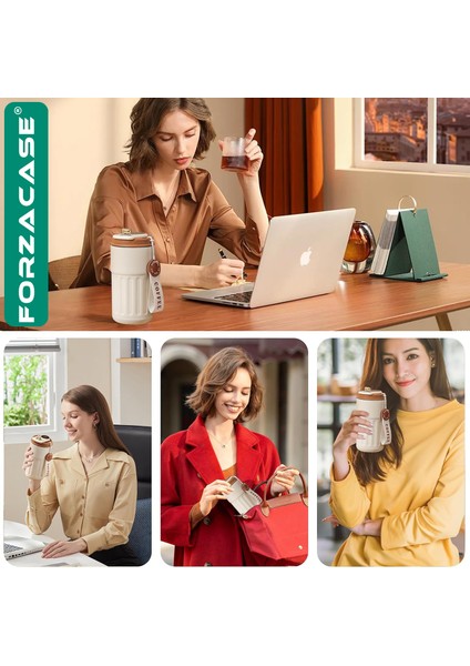 316 Paslanmaz Çelik Termometreli 450 ml 6 Saat Sıcak Soğuk Tutan Çay Kahve Termosu - FC944 indirimleri