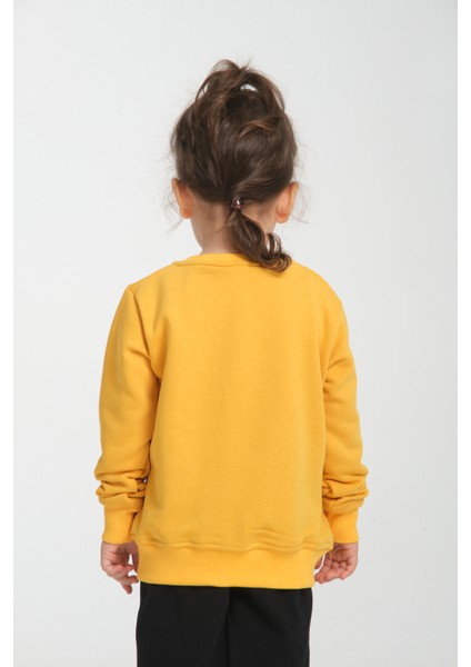 Kız Çocuk Oversize Bisiklet Yaka Basic Sweatshirt fırsatları