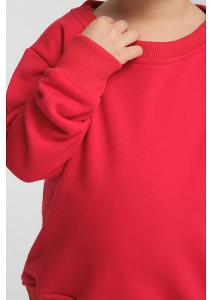 Kız Çocuk Oversize Bisiklet Yaka Basic Sweatshirt fırsatları