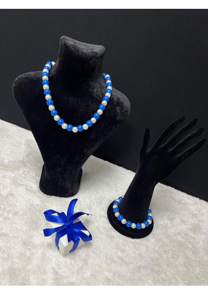 Özel Tasarım Görsel Şölen İnci Boncuk Luxury Kadın Kolye Bileklik Set Takımı modelleri