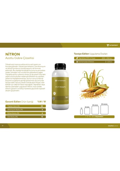 Nitron Yüksek Azotlu Gübre (1 Litre) Yaprak Gübresi ve Damlama Gübresidir.