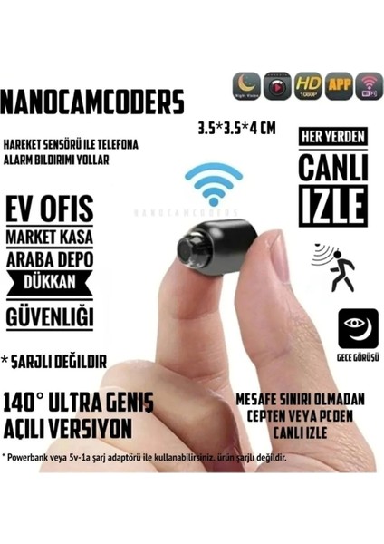 1k 1080P Wifi Güvenlik Kamerası Alarm Güvenlik Gizli Video Kamera Uzak Izle (Şarjlı Değildir) MR09AR