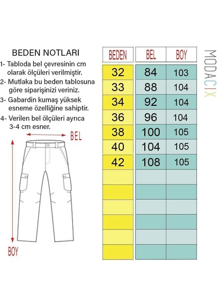 Kışlık Regular Gabardin Haki Kargo - Likralı, Paçası Lastikli