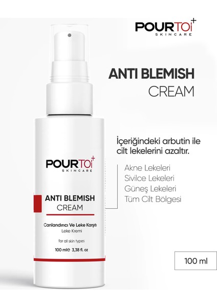 Anti Blemish Cream (CANLANDIRICI VE LEKE KARŞITI LEKE KREMİ) Arbutin, Retinol, Panthenol 100 ml