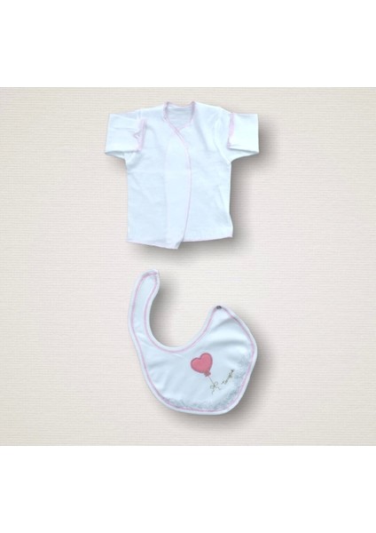 Kalpli Uçan Balon Nakışlı %100 Cotton Antibakteriyel 10LU Zıbın Takımı Hastane Çıkışı modelleri