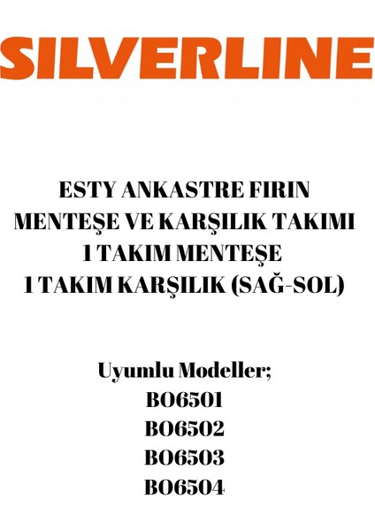 BO6501 -BO6502 -BO6503 -BO6504 Menteşe ve Karşılık Takımı fiyatları