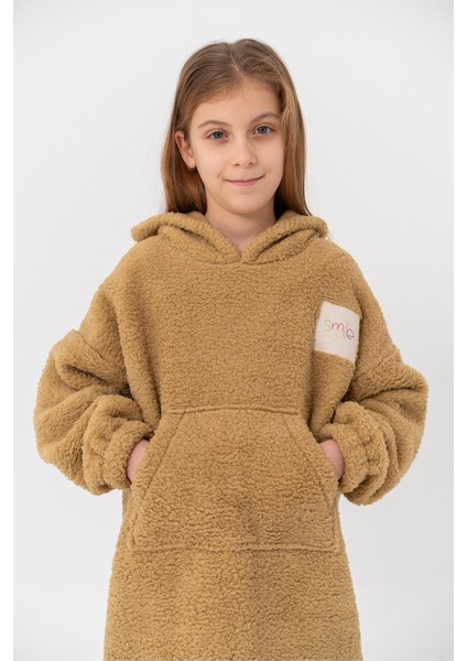Unisex Kapüşonlu Çocuk Sweatshırt Çift Taraflı Giyilebilir Ev Battaniyesi fiyatları