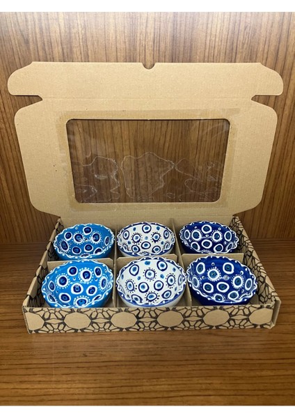 Nazar Kase Seramik Lokumluk Çerezlik Reçellik El Yapımı 6’lı fiyatları