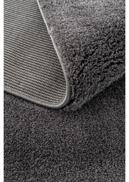 Microfiber Antrasit Dokuma Halı Yumuşak Dokulu Puffy Halı Shaggy Kalitesinde Ultra Konfor