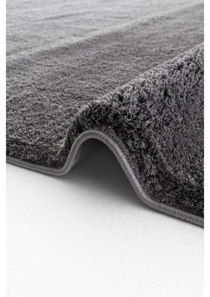Microfiber Antrasit Dokuma Halı Yumuşak Dokulu Puffy Halı Shaggy Kalitesinde Ultra Konfor