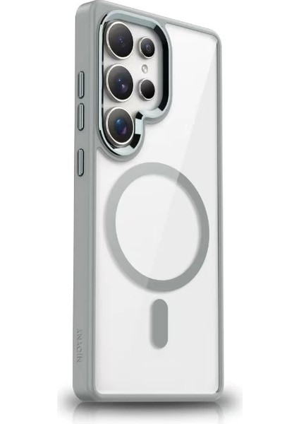 Galaxy S25 Ultra Uyumlu Kılıf Magsafe Şarj Özellikli Krom Magsafe Silikon Kapak