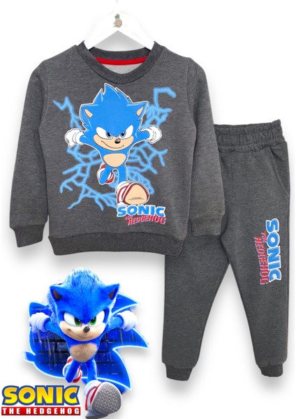Sonic Baskılı Erkek Çocuk Sweatshirt / Eşofman Takımı