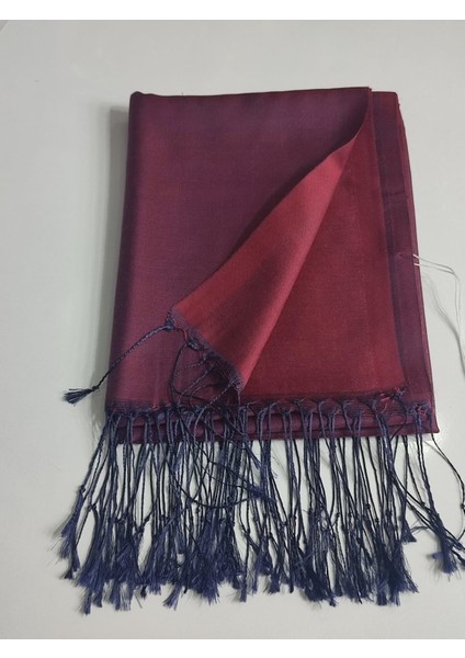 Melodi Şal 3472-77 Bordo Lacivert Püskül