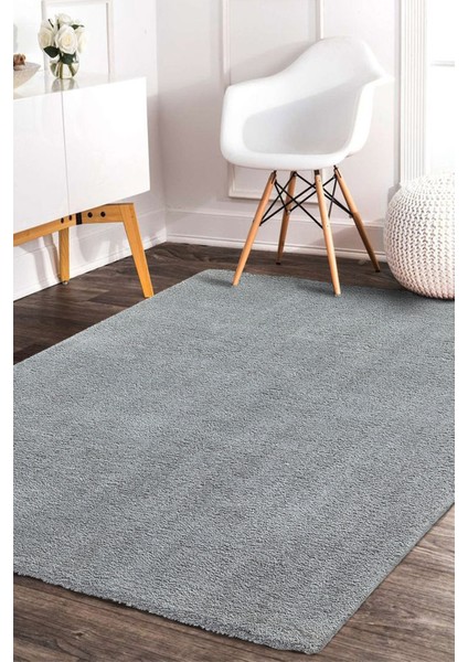 Microfiber Gri Dokuma Halı Yumuşak Dokulu Puffy Halı Shaggy Kalitesinde Ultra Konfor