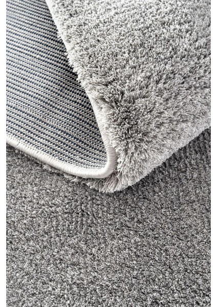 Microfiber Gri Dokuma Halı Yumuşak Dokulu Puffy Halı Shaggy Kalitesinde Ultra Konfor