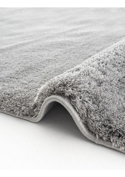 Microfiber Gri Dokuma Halı Yumuşak Dokulu Puffy Halı Shaggy Kalitesinde Ultra Konfor