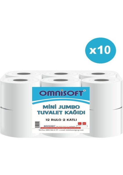 10 Koli Mini Jumbo Tuvalet Kağıdı 120 Rulo
