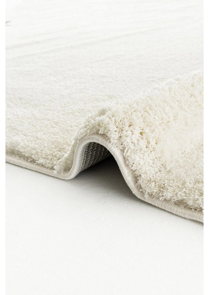 Microfiber Krem Dokuma Halı Yumuşak Dokulu Puffy Halı Shaggy Kalitesinde Ultra Konfor