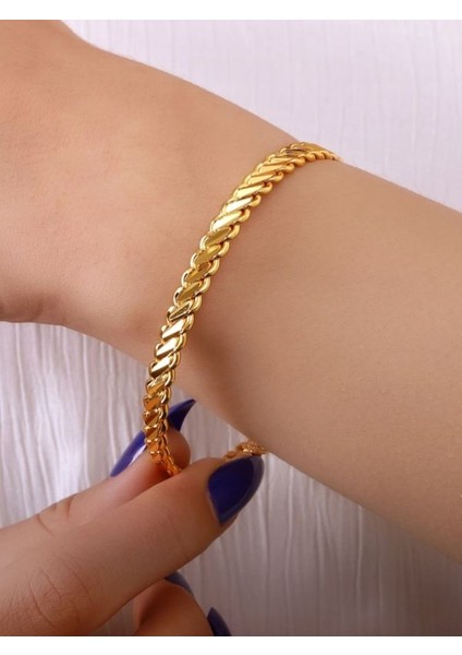 Kadın 22 Ayar Altın Kaplama Burma Bilezik