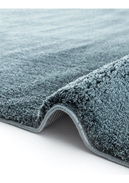 Microfiber Mavi Dokuma Halı Yumuşak Dokulu Puffy Halı Shaggy Kalitesinde Ultra Konfor