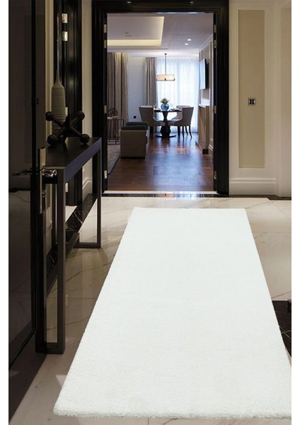 Microfiber Krem Dokuma Halı Yumuşak Dokulu Puffy Halı Shaggy Kalitesinde Ultra Konfor