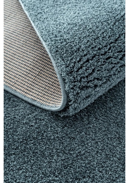 Microfiber Mavi Dokuma Halı Yumuşak Dokulu Puffy Halı Shaggy Kalitesinde Ultra Konfor