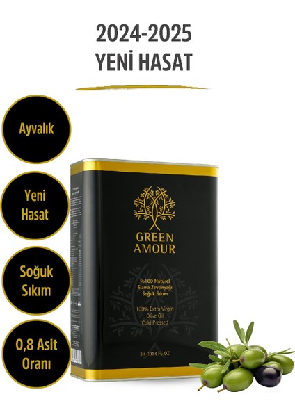 Ayvalık, Yeni Hasat, Soğuk Sıkım, Naturel Sızma Zeytinyağı 3litre