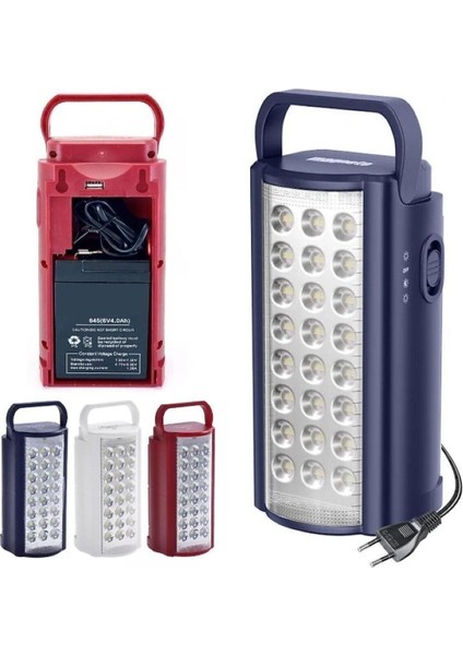 Rd-24 Şarjlı 3000 Mah LED Işıldak - Şarjlı Kamp Feneri / 3 Gün Aydınlatma Süresine Sahip 24 Güçlü Led