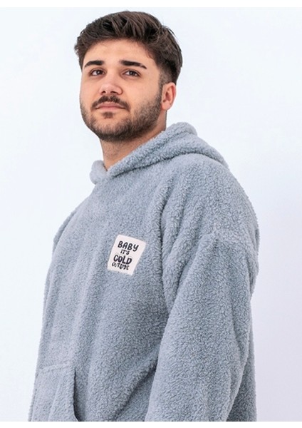 Oversıze Erkek Sweatshırt Çift Taraflı Polar Giyilebilir Battaniye modelleri