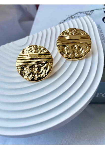 Gold Yuvarlak Küpe