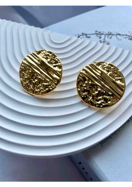Gold Yuvarlak Küpe