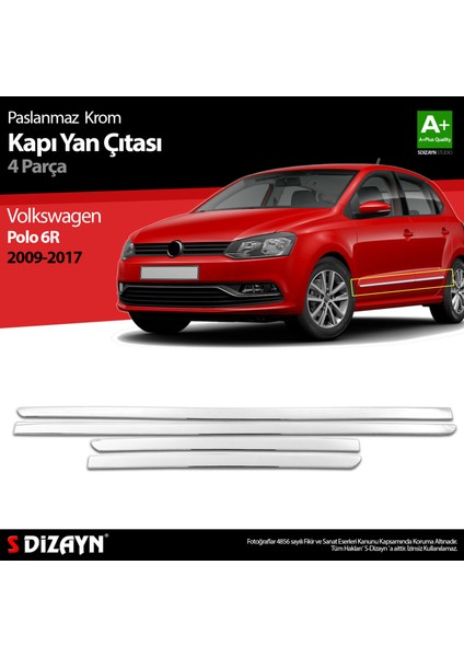 VW Polo 6R Krom Kapı Yan Çıtası 2009-2017