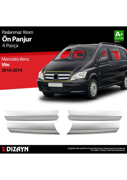 Mercedes Vito Krom Ön Panjur 4 Prç 2010-2014 (Geniş) fırsatları